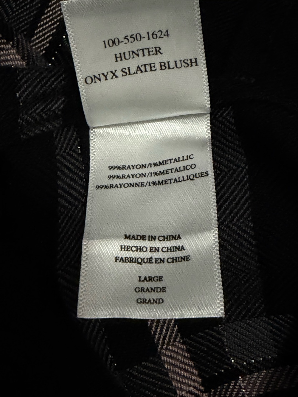 RAILS Hunter Onyx Slate Blush Metallic Plaid Button DownLarge - Picture 9 of 11